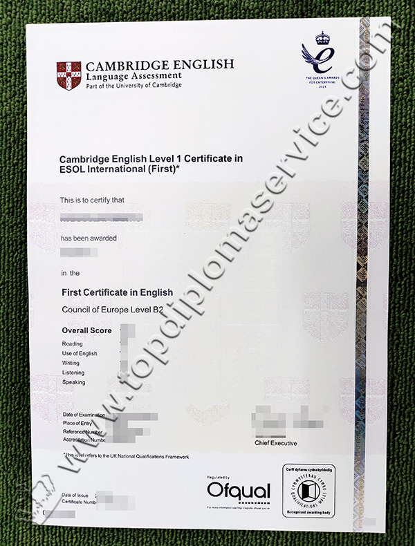 Cambridge FCE Certificate, B2 First Certificate, ESOL Certificate