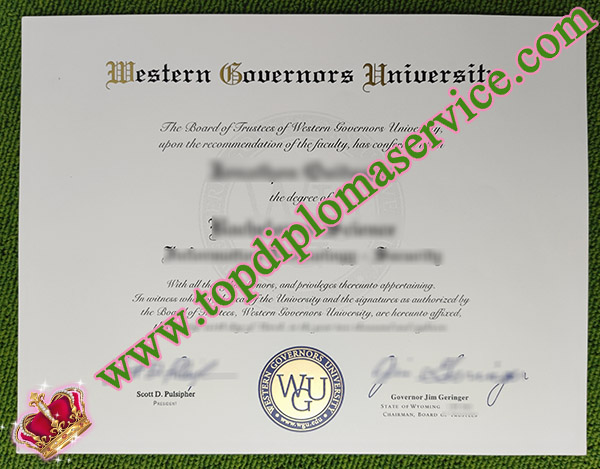 Western Governors University diploma, fake WGU degree, Western Governors University certificate,