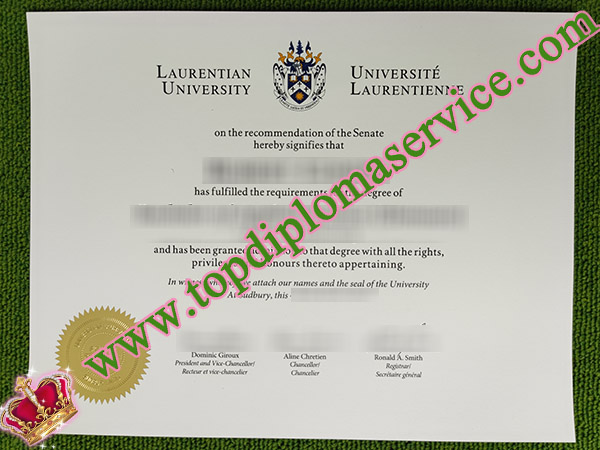 Laurentian University diploma, Laurentian University degree, fake Laurentian University certificate, 劳伦森大学文凭,
