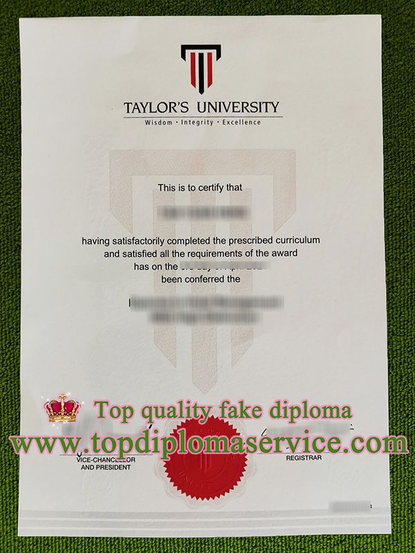 Taylor's University degree, Taylor's University diploma,