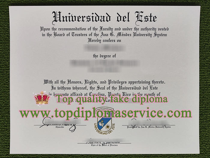 Universidad Del Este diploma, Universidad Del Este certificate,