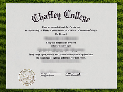 Chaffey College certificate, Chaffey College diploma,