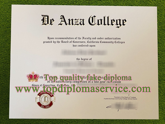 De Anza College diploma, De Anza College certificate,