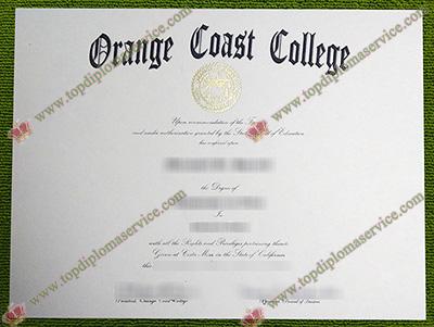 Orange Coast College diploma, Orange Coast College certificate,