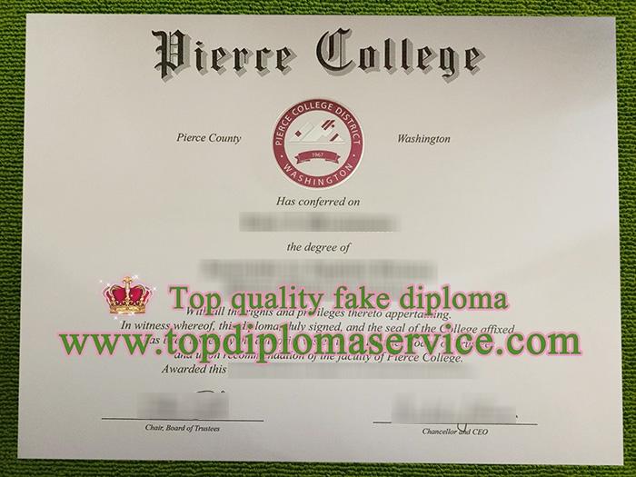 Pierce College diploma, Pierce College certificate,