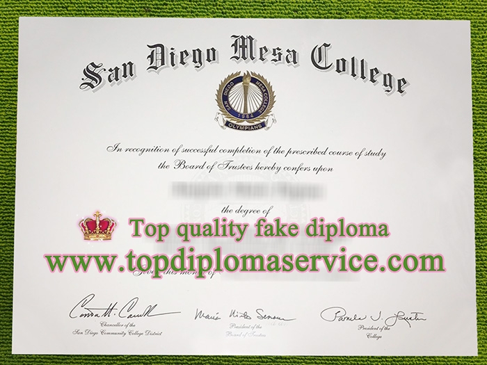 San Diego Mesa College diploma, San Diego Mesa College degree,