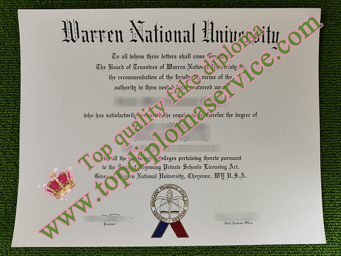 Warren National University diploma, Warren National University certificate,