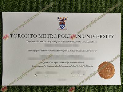 Toronto Metropolitan University diploma, Toronto Metropolitan University certificate,