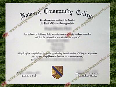 Howard Community College diploma, Howard Community College certificate,