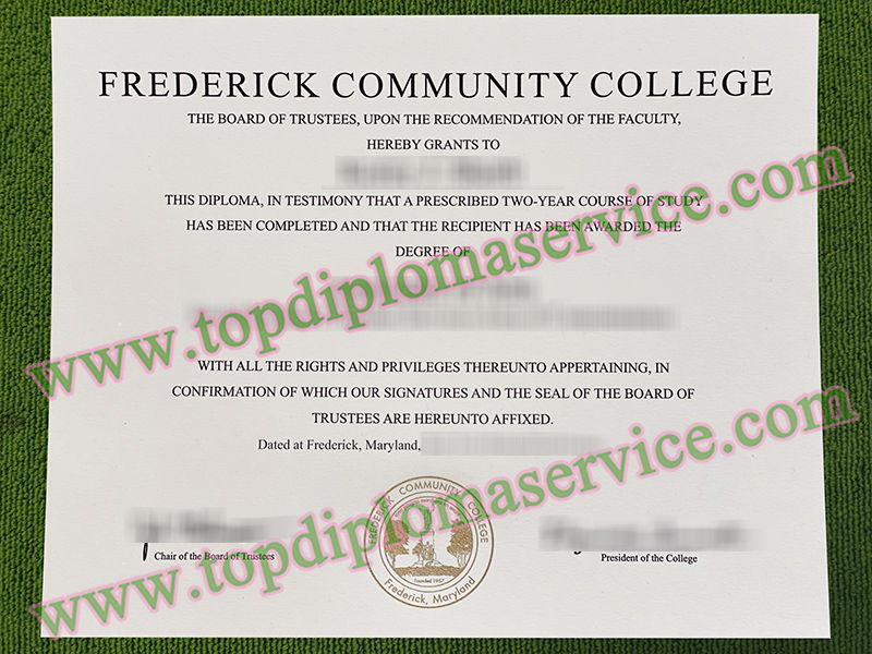 Frederick Community College diploma, FCC associate degree,