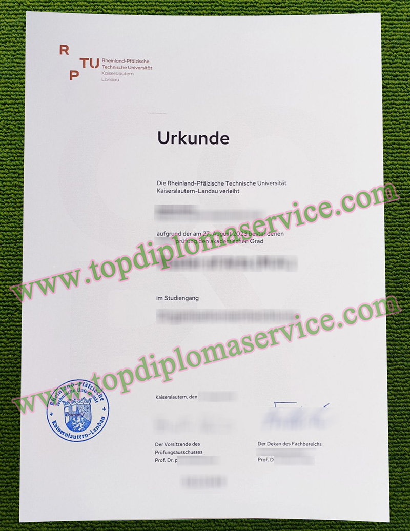 RPTU Kaiserslautern-Landau urkunde, University of Kaiserslautern-Landau degree,