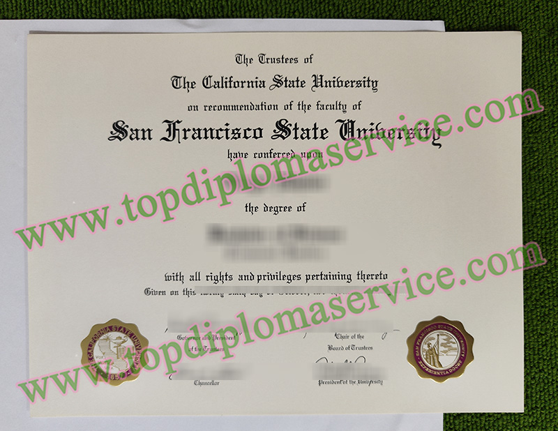 SFSU diploma, San Francisco State University certificate,