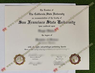 SFSU diploma certificate