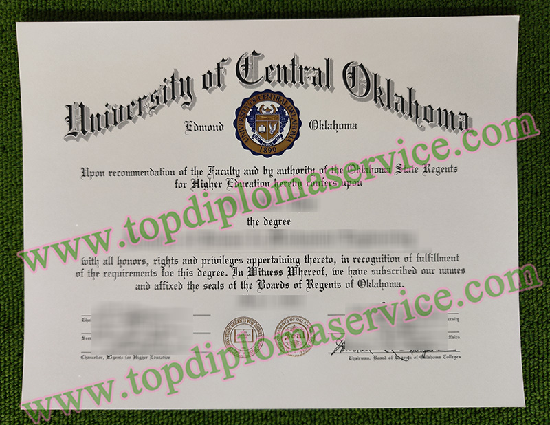 University of Central Oklahoma diploma, University of Central Oklahoma degree,