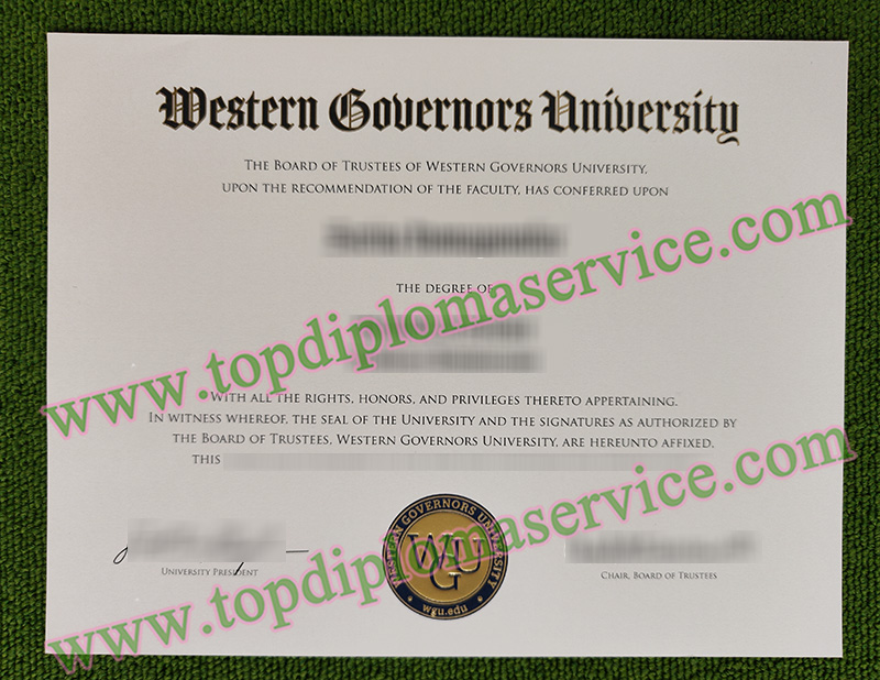 Western Governors University diploma, WGU certificate,