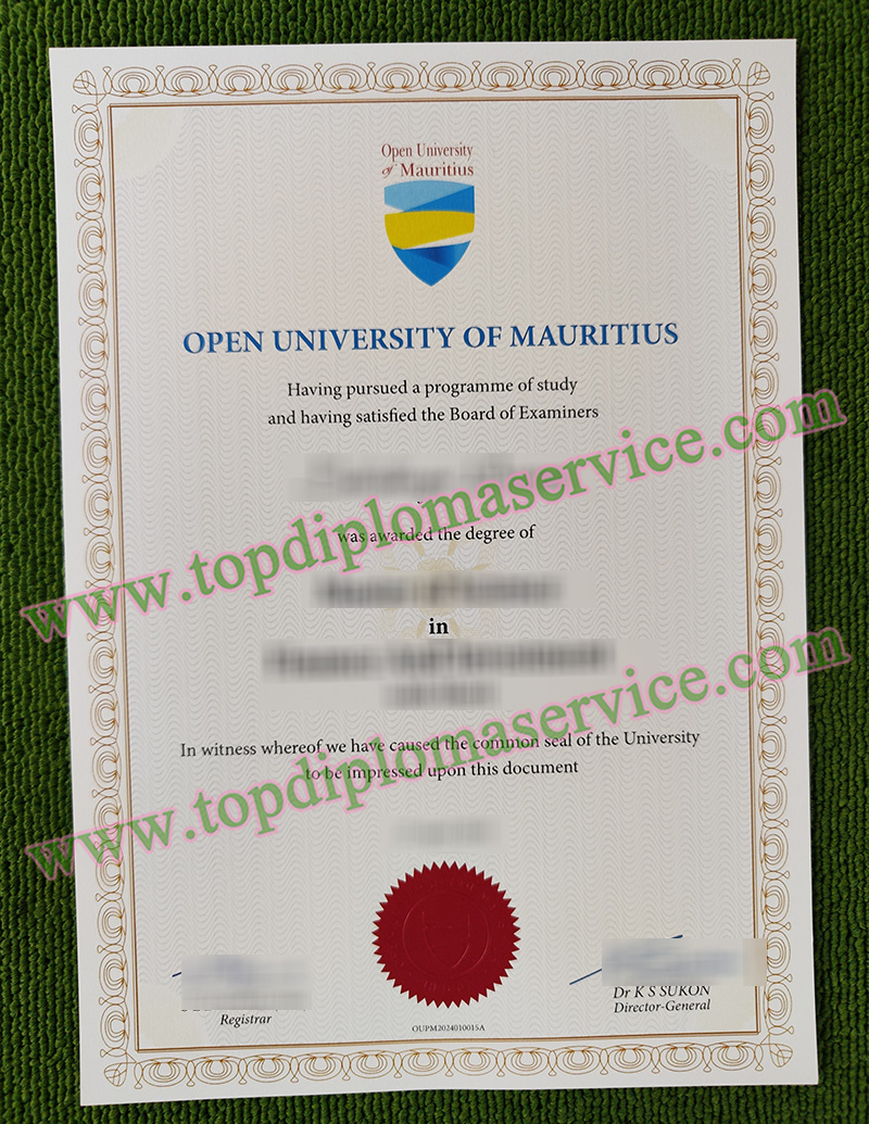 Open University of Mauritius degree, Open University of Mauritius diploma,