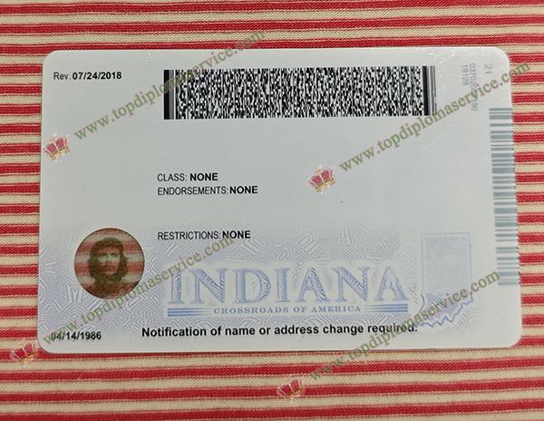 Indiana Operator license reverse