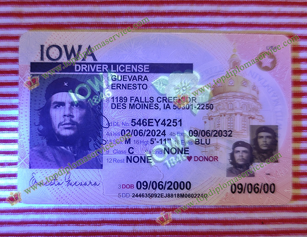 Iowa Driver license UV light