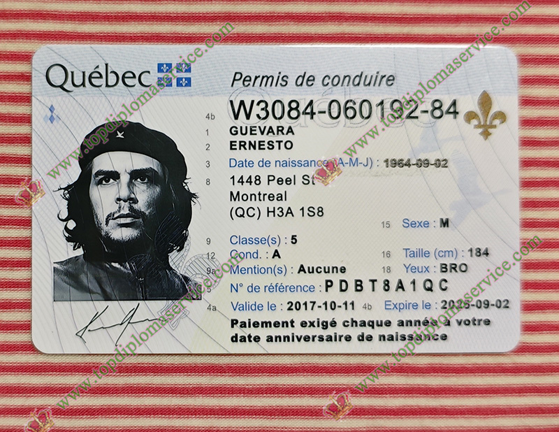 Quebec driving licence, Québec permis de conduire,