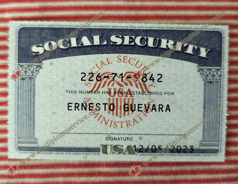 Social Security card, Social Security certificate,