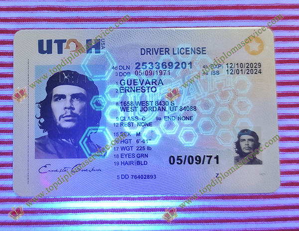 Utah Driver license UV light detecting